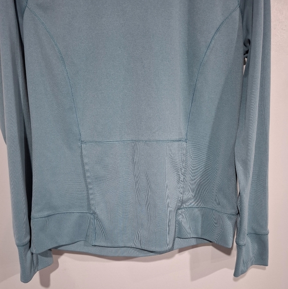 The North Face Blue Knit Cowl Neck Hoodie Pockets Light Weight Large - Picture 5 of 10